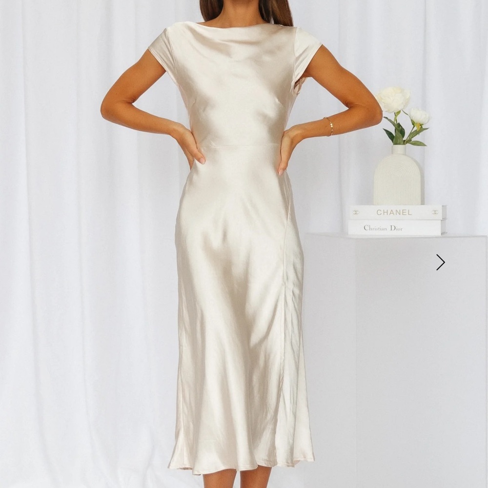 Hello Molly Get in Formation Midi Dress with Cap Sleeves